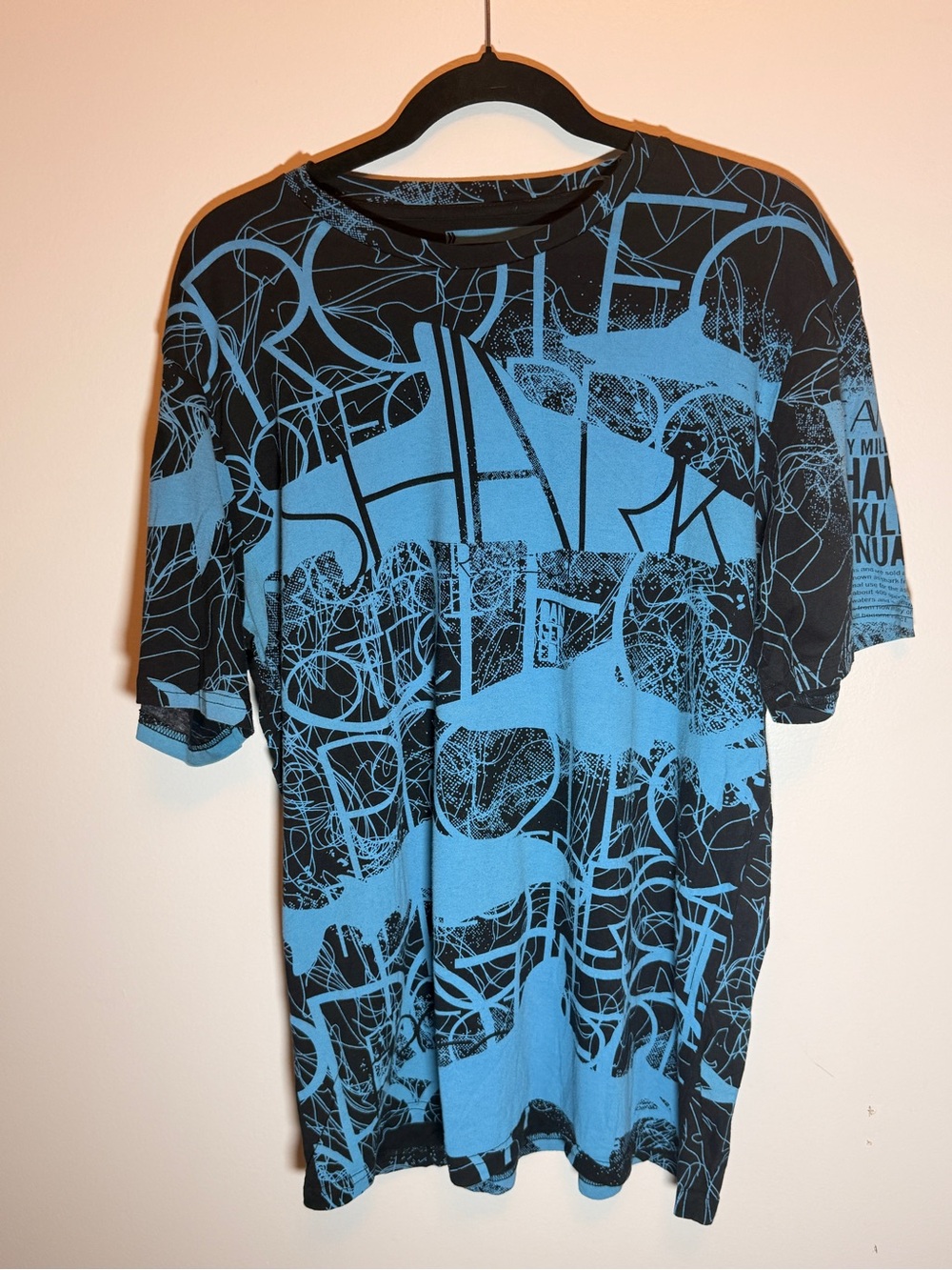 Men's Black & Blue Protect the Sharks Graphic Tee